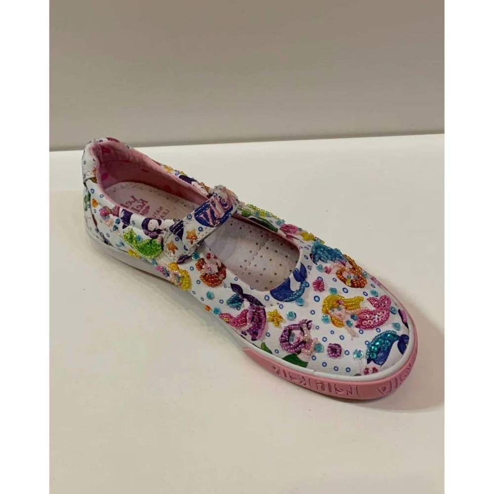 NEW LELLI KELLY kid's mermaid dolly shoes in white